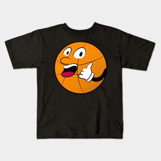 Retro Basketball Funny Cartoon Basketballer Kids T-Shirt